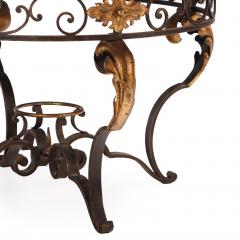 French iron and gilt decorated coffee table with Portoro Nero marble top  - 4345414