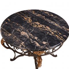 French iron and gilt decorated coffee table with Portoro Nero marble top  - 4345416