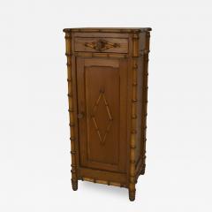 French late 19th Cent faux bamboo pine bedside commode - 691373