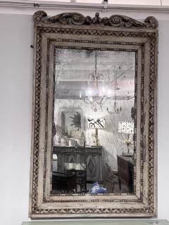 French late 19th c carved painted wood frame with original mirror plate - 3215194