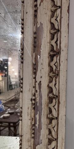 French late 19th c carved painted wood frame with original mirror plate - 3216924