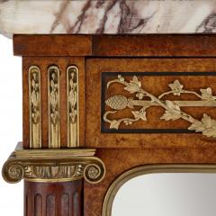 French marble gilt bronze and amboyna burl side cabinet - 1459540