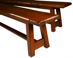 French mid century Brutalist 79 Pinewood Bench - 2707153
