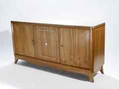 French modernist cherrywood brass sideboard 1950s - 989575