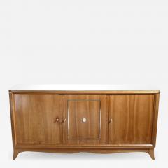 French modernist cherrywood brass sideboard 1950s - 990922