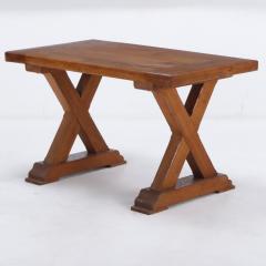 French oak slab table with a X form base C 1920  - 3725997