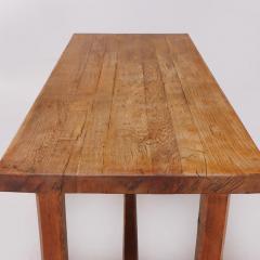 French oak slab top farm table C 1940  - 3920744