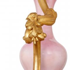 French ormolu and pink porcelain twelve light chandelier - 1548852