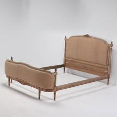 French painted and gilt Louis XVI style queen size bed C 1940  - 3499170