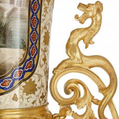 French porcelain and gilt bronze vases in the Chinoiserie style - 1543163