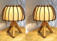 French riviera charming bamboo pair of table lamps - 969949