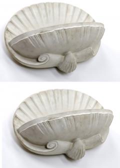 French riviera shell shaped pair of plaster sconce - 864709