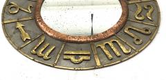 French riviera zodiac sign vintage mirror in iron and copper oxidized design - 903162