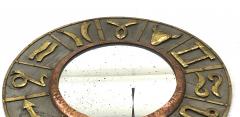 French riviera zodiac sign vintage mirror in iron and copper oxidized design - 903163