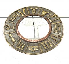 French riviera zodiac sign vintage mirror in iron and copper oxidized design - 903165