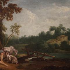 French school painting of the 18th century rococo gallant scene - 4228754