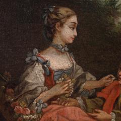 French school painting of the 18th century rococo gallant scene - 4228757