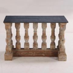 French vintage balustrade marble top console table 20th C  - 3762234