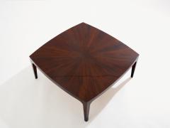French walnut marquetry square coffee table 1970 - 4230276