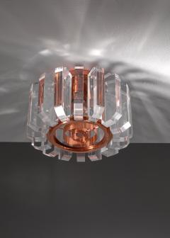 Frensch Leuchten Set of three plexiglass and copper ceiling lamps Germany 1950s - 2527269