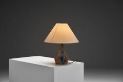 Fridtjof Sejersen Brown Glazed Chamotte Table Lamp by Fridtjof Sejersen Denmark ca 1960s - 4580552