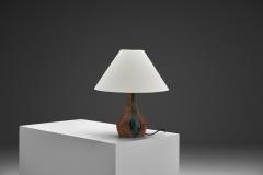 Fridtjof Sejersen Brown Glazed Chamotte Table Lamp by Fridtjof Sejersen Denmark ca 1960s - 4580553