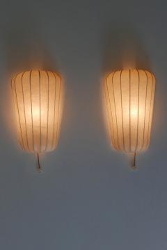 Friedel Wauer Set of Two Rare Mid Century Cocoon Sconces by Friedel Wauer for Goldkant Germany - 4213188