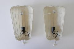Friedel Wauer Set of Two Rare Mid Century Cocoon Sconces by Friedel Wauer for Goldkant Germany - 4213194