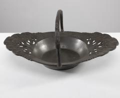 Friedrich Adler Urania An Art Nouveau Pewter Fruit Bowl with a Loop Handle Floral Decoration - 4186759