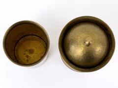 Friedrich Marby Set of Two Bauhaus Hand Hammered Brass Lidded Box Vase by Friedrich Marby 1925 - 4756642
