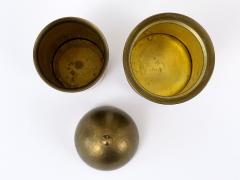 Friedrich Marby Set of Two Bauhaus Hand Hammered Brass Lidded Box Vase by Friedrich Marby 1925 - 4756643