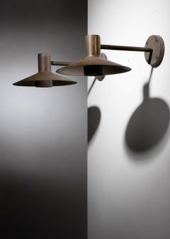 Friis Moltke Pair of copper outdoor wall lamps - 4324421