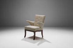 Frits Henningsen Frits Henningsen Armchair Upholstered in Linen Denmark 1950s 60s - 1207637