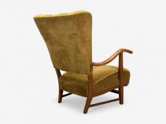 Frits Henningsen Frits Henningsen Danish Modern Corduroy Wood Lounge Chair Denmark 1940s - 4387114