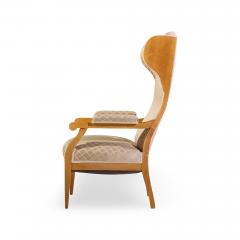 Frits Henningsen Frits Henningsen Style Swedish Biedermeier Wingback Lounge Chairs Pair - 4592301