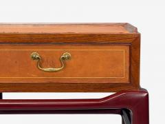 Frits Henningsen Frits Henningsen attr Rosewood Leather Brass Console Table Denmark 1950s - 4272475