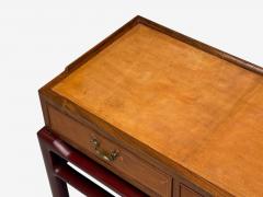 Frits Henningsen Frits Henningsen attr Rosewood Leather Brass Console Table Denmark 1950s - 4272482