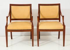 Frits Henningsen Pair of Frits Henningsen Mahogany and Leather Open Armchair circa 1940s - 770419