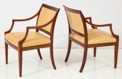 Frits Henningsen Pair of Frits Henningsen Mahogany and Leather Open Armchair circa 1940s - 770421