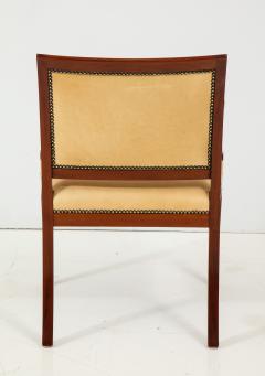 Frits Henningsen Pair of Frits Henningsen Mahogany and Leather Open Armchair circa 1940s - 770424