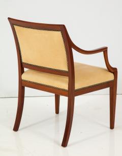 Frits Henningsen Pair of Frits Henningsen Mahogany and Leather Open Armchair circa 1940s - 770426