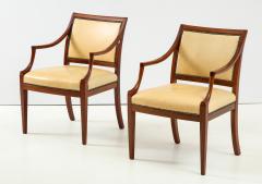 Frits Henningsen Pair of Frits Henningsen Mahogany and Leather Open Armchair circa 1940s - 1695257