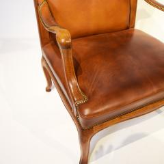 Frits Henningsen Rare Pair of Leather Bergere Chairs by Frits Henningsen 1950s - 3112366