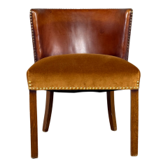 Fritz Hansen 1940 Fritz Hansen Model 1514 barrel back leather side chair - 4462936