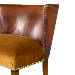 Fritz Hansen 1940 Fritz Hansen Model 1514 barrel back leather side chair - 4462939