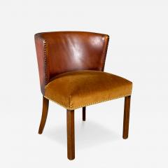 Fritz Hansen 1940 Fritz Hansen Model 1514 barrel back leather side chair - 4463872