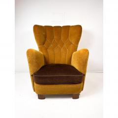 Fritz Hansen 1940s Danish Cabinet Maker High Back Lounge Chair - 4662669