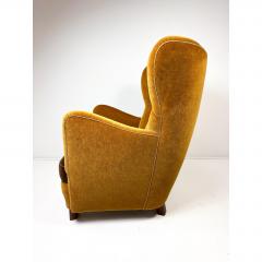 Fritz Hansen 1940s Danish Cabinet Maker High Back Lounge Chair - 4662675