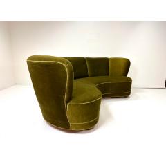 Fritz Hansen 1940s Danish Curved Sofa - 4472898