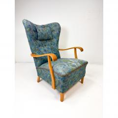 Fritz Hansen 1950s Swedish High Back Lounge Chair - 4599602
